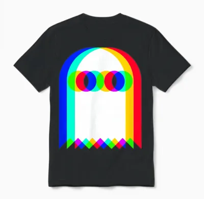 Rgb Fantôme, Icône Pop, Video Gamer, Rvb Coloré, 80's, Rétro Unisex T-Shirt - Black