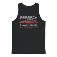 Code Medium Red Unisex Tank Top - Black – 1