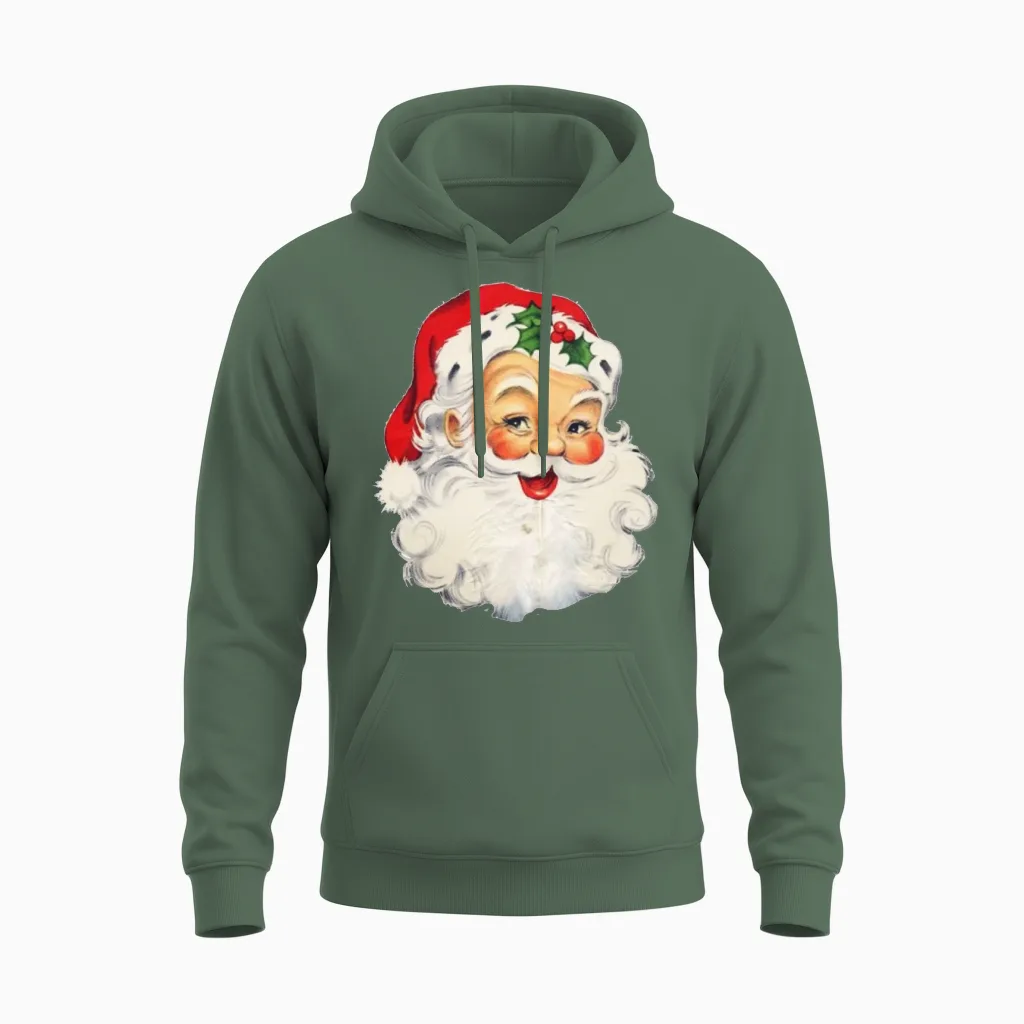 Santa Claus - Christmas Unisex Hoodie in Military Green