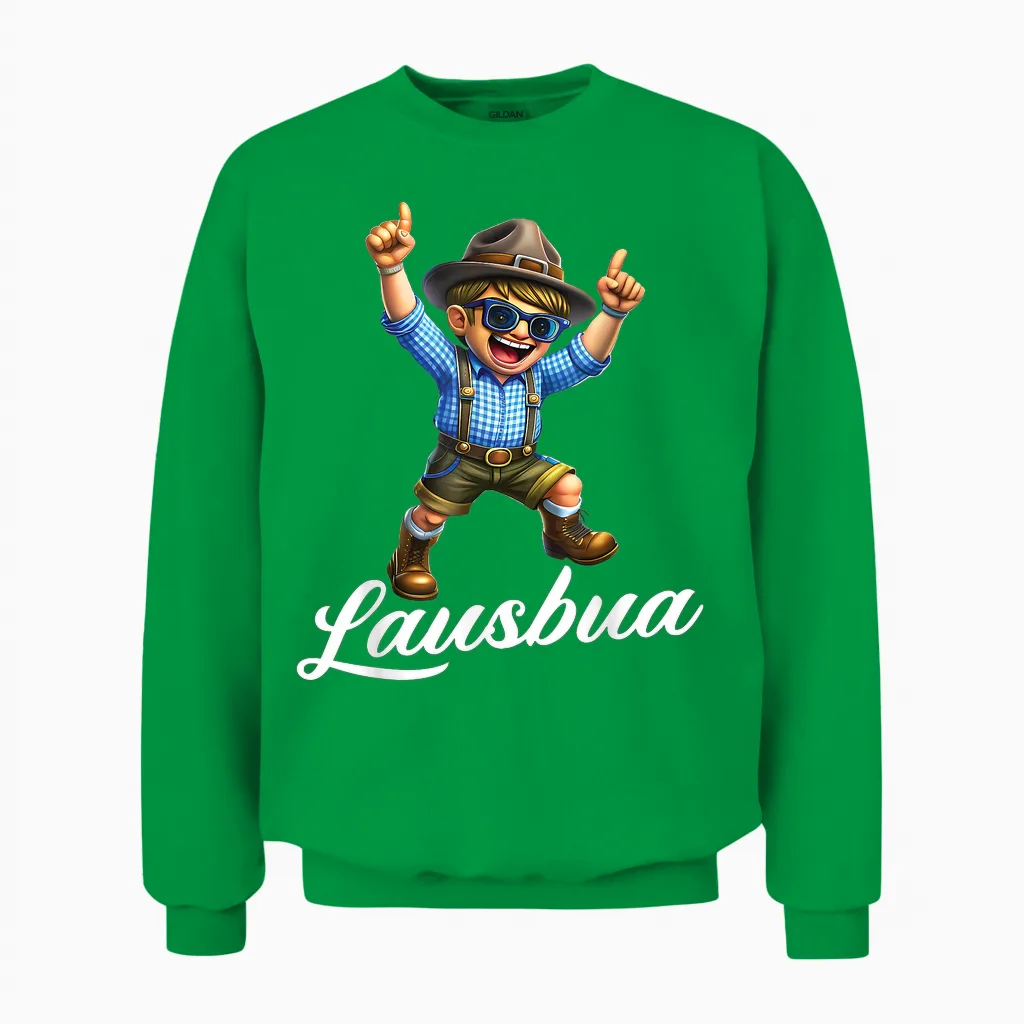 Extremely Cool Lausbua Boys' Costume T-Shirt, Black Unisex Sweatshirt in Irish Green