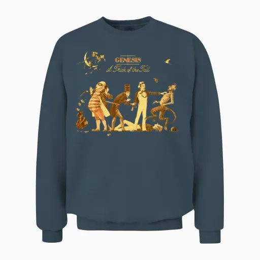Genesis a Trick of the Trail Album Cover Unisex Sweatshirt in Dark Heather