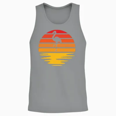 Flamingo Retro Unisex Tank Top - Sport Grey