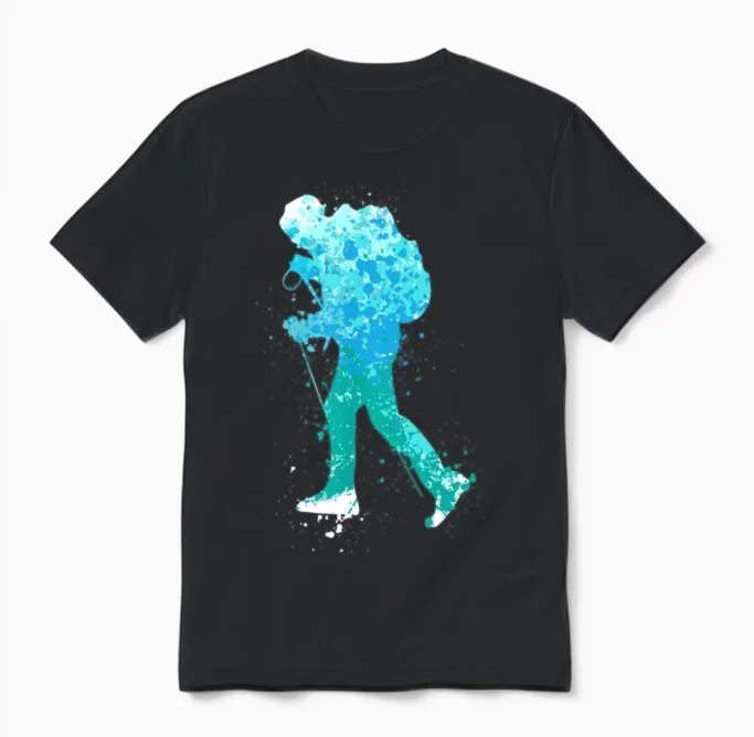 Splash Mountaineering Winter Hiking Unisex T-Shirt in Black