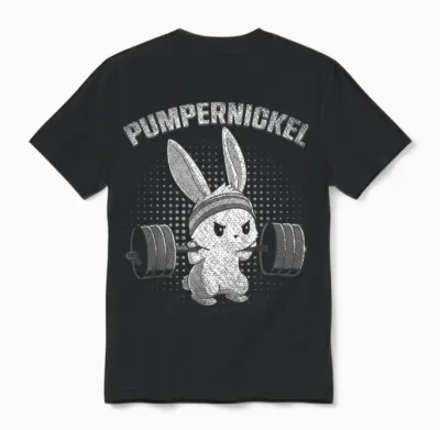 Pumpernickel Fitness Bunny Easter Bunny Gym Rabbit T-Shirt, Black Unisex T-Shirt - Black