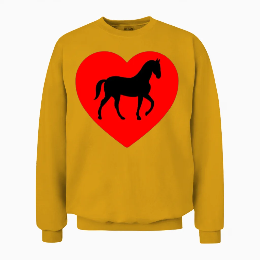 Horses - Horse Lovers Unisex Sweatshirt in Gold