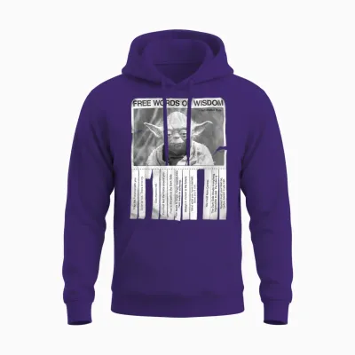 Star Wars Yoda Free Words of Wisdom Flyer T-Shirt, Black Unisex Hoodie - Purple