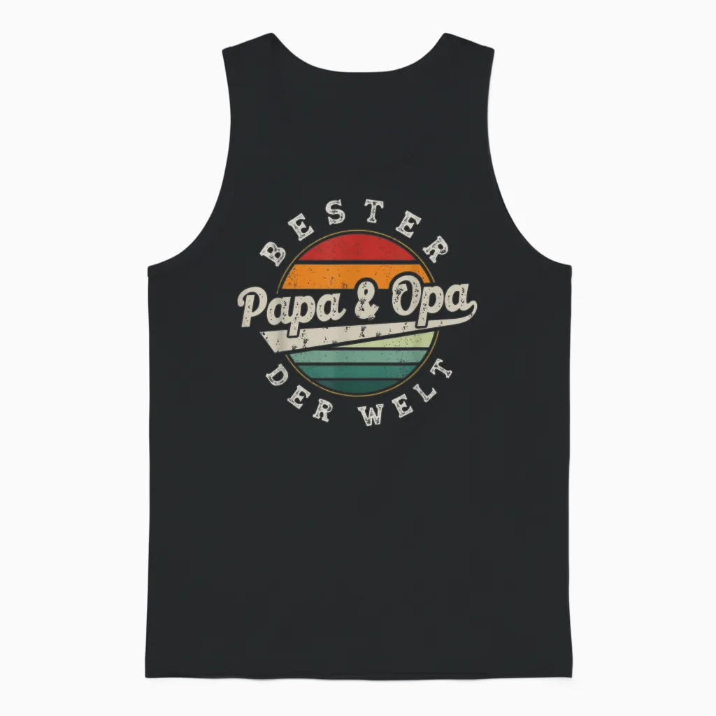 Bester Papa Und Opa Der Welt Opi Vatertag Retro Style Unisex Tank Top in Black