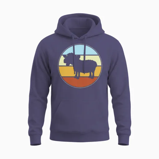 Sheep Retro Unisex Hoodie - Heather Sport Dark Navy