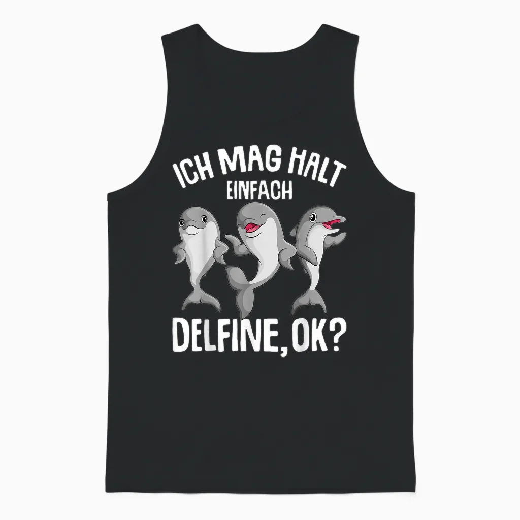 Ich Mag Halt Dolphin Girls' Children's T-Shirt, Black, S Unisex Tank Top in Black