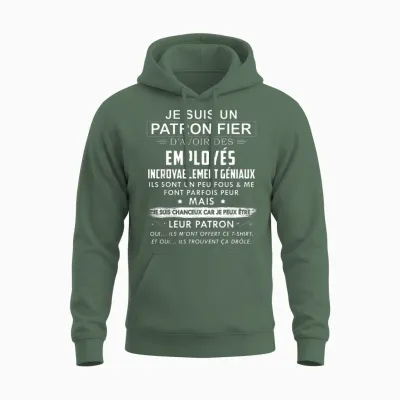 Proud Boss General Employees Gift T-Shirt, Black, S Unisex Hoodie - Military Green