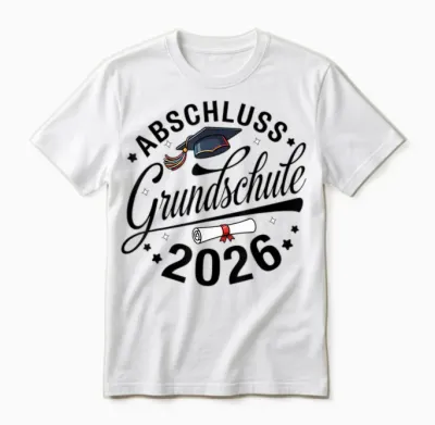 Abschluss Grundschule Geschafft 2026 Abschied Unisex T-Shirt - White