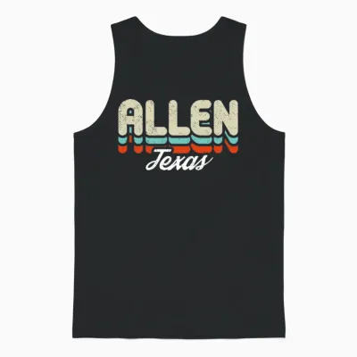 Retro Allen Texas Unisex Tank Top - Black