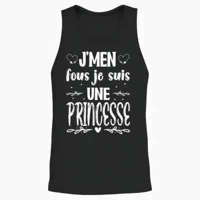 Women's Mother's Day Humour - Je Suis Une Princesse T-Shirt, Black, S Unisex Tank Top - Black