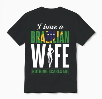 Brazilian Flag Brazil Unisex T-Shirt - Black