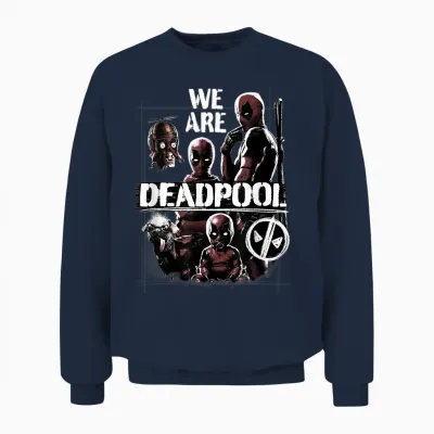 Marvel Deadpool & Wolverine We Are Deadpool Group Shot T-Shirt, Black, S Unisex Sweatshirt - Navy