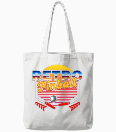 Pinball Retro Game Tote Bags - White