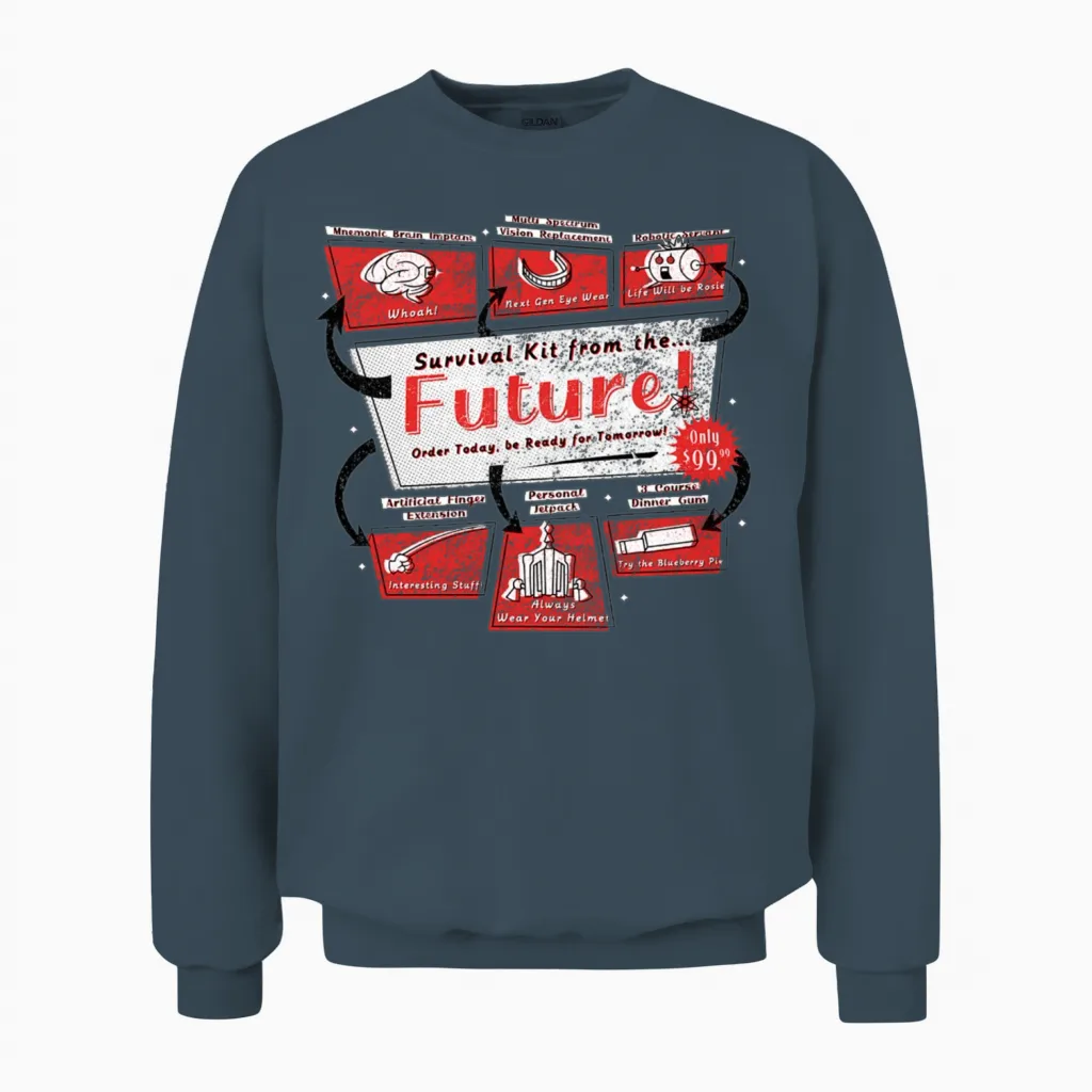Retro Future Survival Kit Unisex Sweatshirt - Dark Heather