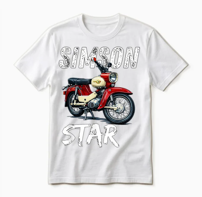 Simson Sr4-2 Star Mofa Kult Motorrad Ddr Klassiker Retro Unisex T-Shirt in White