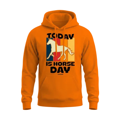 Today Is Horse Day Unisex Hoodie - Safety Orange