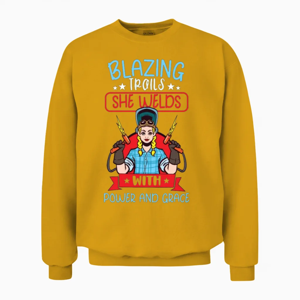 Welder Funny Funny Welding Gift Unisex Sweatshirt in Gold