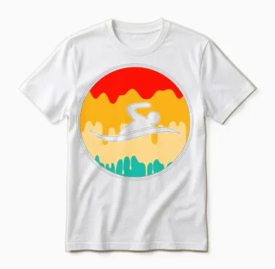 Swimming Retro Unisex T-Shirt - White