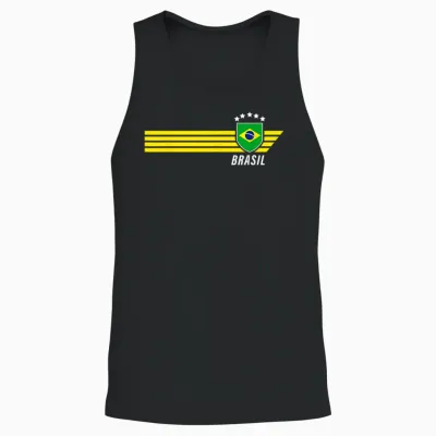Brasilien Brasilien Seleção Brazilian Fußball Fan Trikot Unisex Tank Top - Black