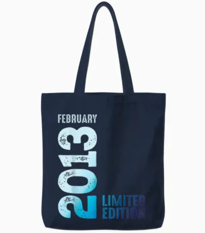 Limited Edition 2013 February 2013 T-Shirt, Black, S Tote Bags - Navy