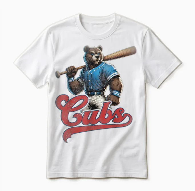 Cubs Apparel Men Women Kids Retro Unisex T-Shirt in White