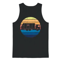 Garbage Truck Vintage Recycling Garbage Vehicles Unisex Tank Top - Black – 1