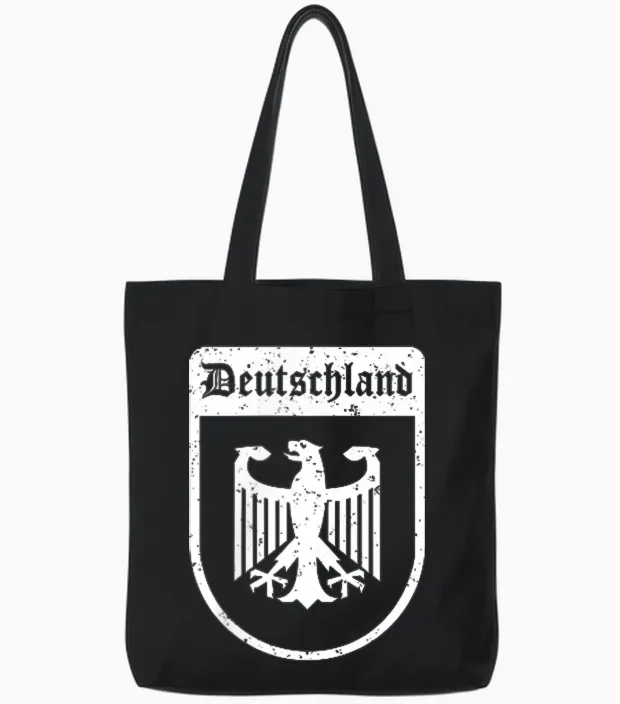 German Eagle Flag of Germany T-Shirt, Black Tote Bags in Black