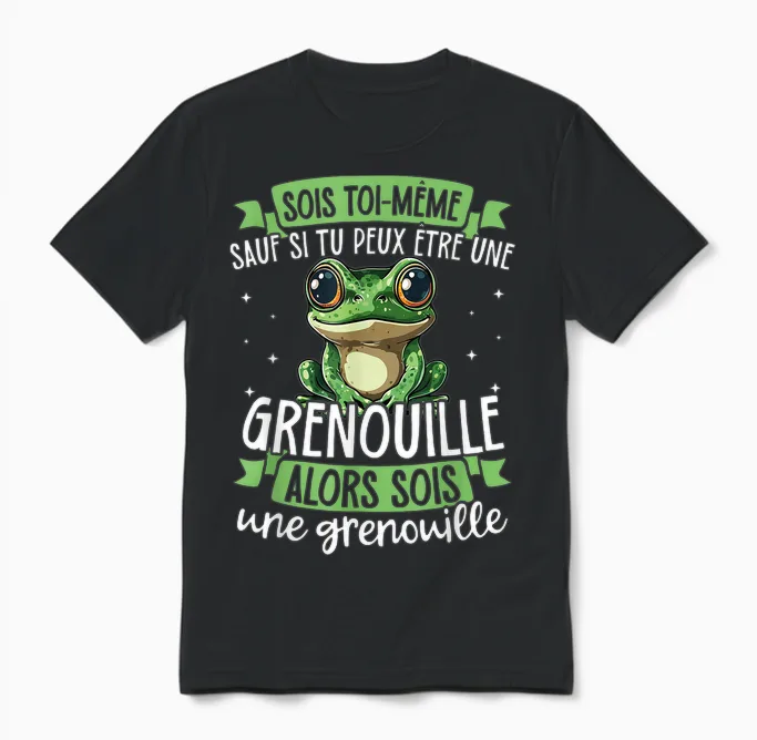Be Yourself Unless You Can Be a Frog Unisex T-Shirt in Black