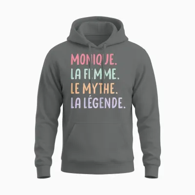 Woman Girlfriend Humour Personalized Gift Name Monique Unisex Hoodie - Graphite Heather