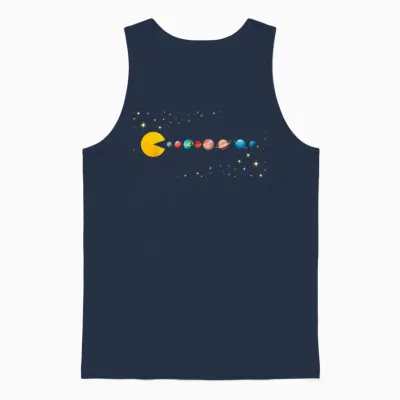 Funny Planet Astronaut Solar System Space Man T-Shirt Video Game Unisex Tank Top - Navy