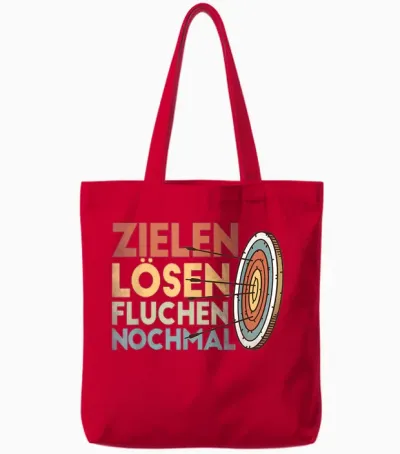 Bogenschiessen Bogensport Zubehör Pfeil Und Bogen Zielscheibe Bogensport Archer Bogenschütze Bogenschießen T-Shirt Für Damen Und Herren, Schwarz, Unisex, Vintage, Kurzarm, Klein Tote Bags - Red