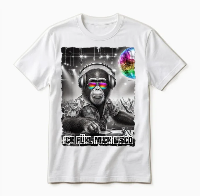 Ich Fühl Mich Disco Dj Outfit for Music Fans Malle Party T-Shirt, Black Unisex T-Shirt in White