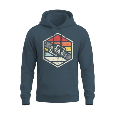 Retro Badge Oboe Unisex Hoodie - Dark Heather
