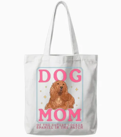 Cocker Spaniel Dog Mom Dog Owner Tote Bags - White