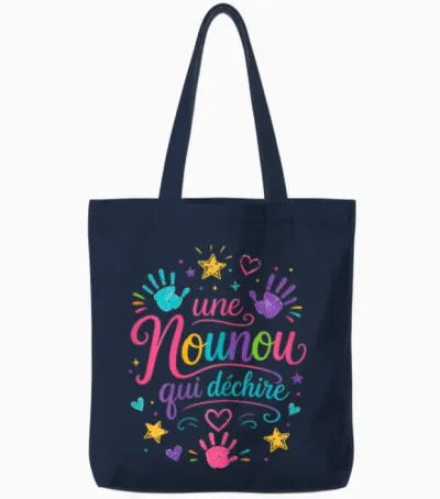 Cadeau Nounou Qui Déchire Original Nourrice Drole Babysitter Tote Bags - Navy