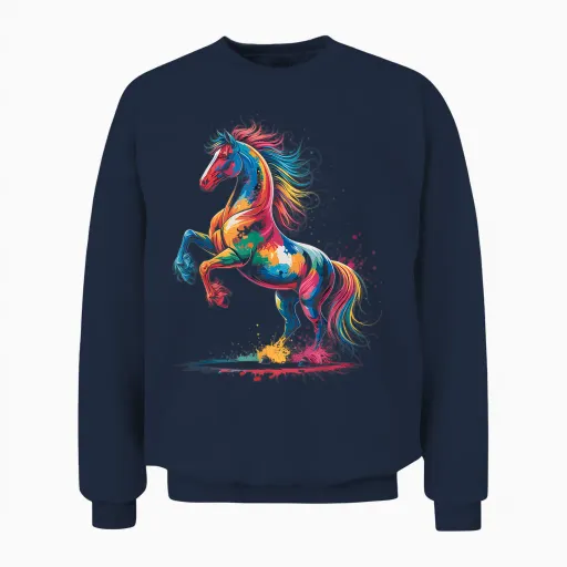 Horse Riding Rider Gift Man Woman Child Christmas T-Shirt, Black, S Unisex Sweatshirt - Navy
