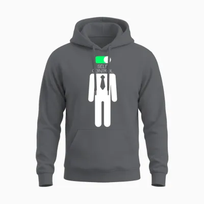 Brain Self Control Turn off Relax Work Mode On Unisex Hoodie - Charcoal
