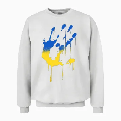 Ukraine Flag Art Unisex Sweatshirt - White