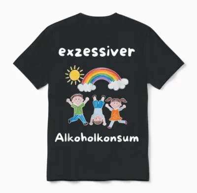 Excessive Alcohol Consumption Funny Unisex T-Shirt - Black