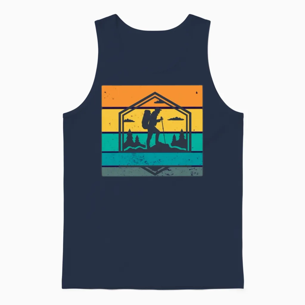 Hiking & Outdoors Gift Unisex Tank Top in Navy