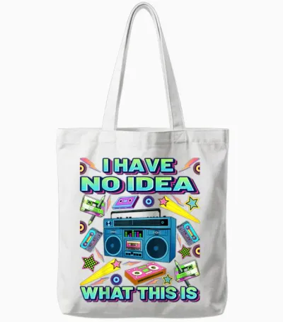 Retro 80er 90er Jahre Stil Outfits Herren Damen Kind 70er 80er 90er Jahre Outfit Tote Bags - White