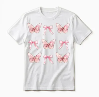 Coquette Aesthetic Butterfly Unisex T-Shirt - White