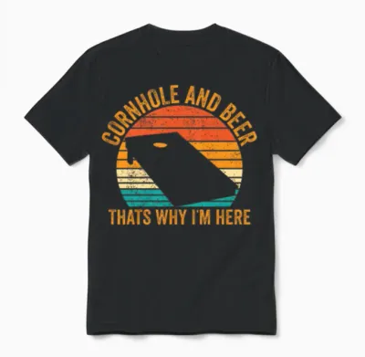 Funny Cornhole Retro Unisex T-Shirt - Black