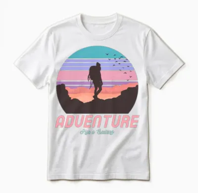 Adventure Has a Bearing Compass Hiking Unisex T-Shirt - White