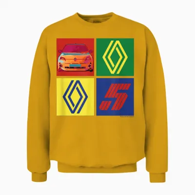Renault 5 Electric Car Logo Diamond Retro Pop Art Unisex Sweatshirt - Gold