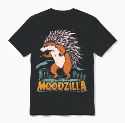 Porcupine Funny Unisex T-Shirt - Black