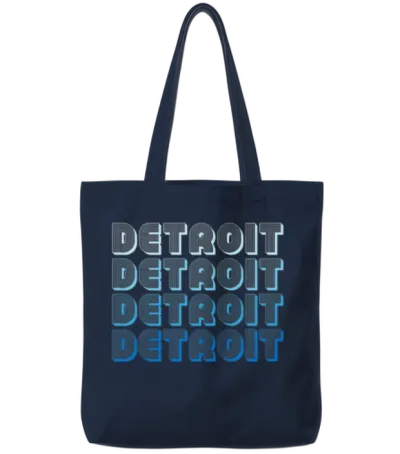 Retro Detroit Michigan Tote Bags - Navy